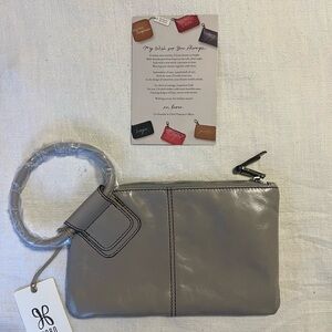 Hobo Gray Leather Wristlet